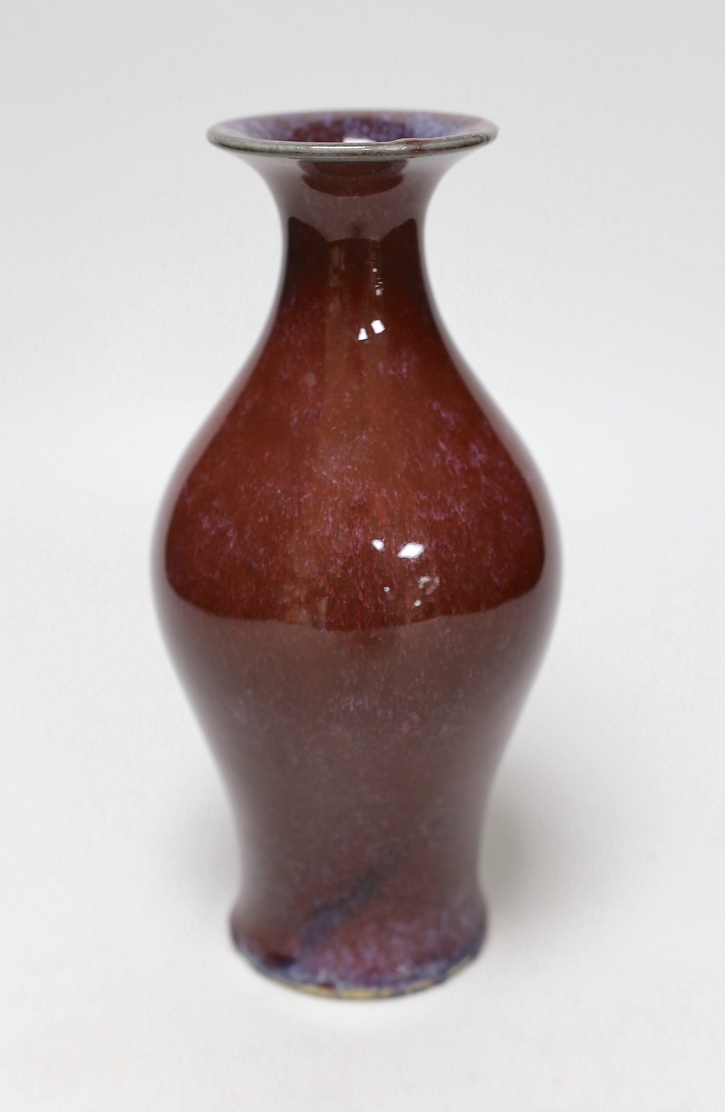 A Chinese flambé glazed vase, 21cm